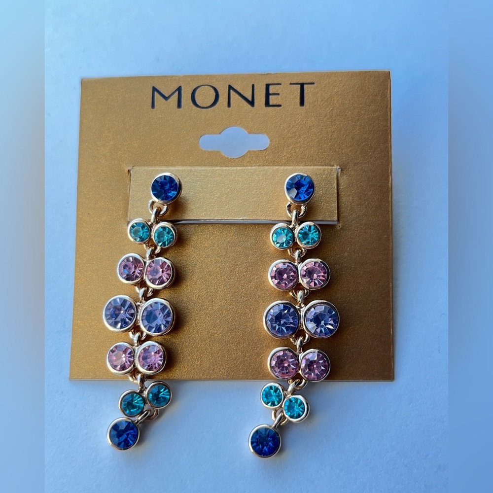 Monet Multicolor Crystal Drop Earrings